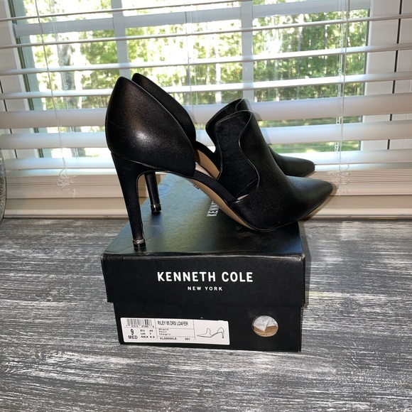 Kenneth Cole Riley 85 DRS pointed toe Loafers black leather pumps size 9. - Picture 4 of 13